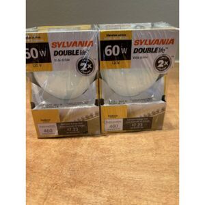 Sylvania 60W 120V Decorative Globe Double Life Light Bulb Soft White G25 2 Pack